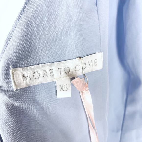 SOLD-More to Come Mayra Ruffle Dress Blue Polka Dot V-Neck Sleeveless Mini Sz XS - Picture 12 of 12